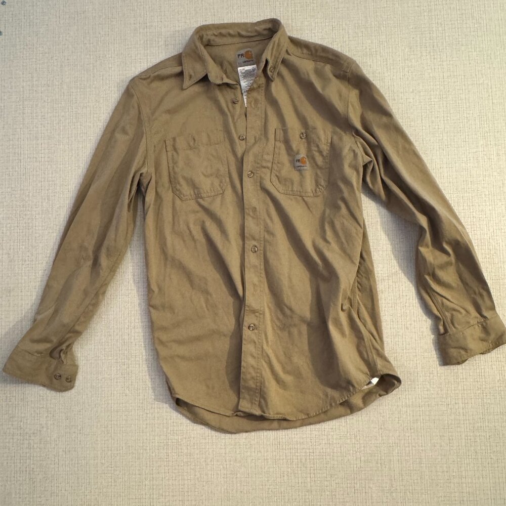 Carhartt Men's Flame Resistant Button Front Work Shirt, M